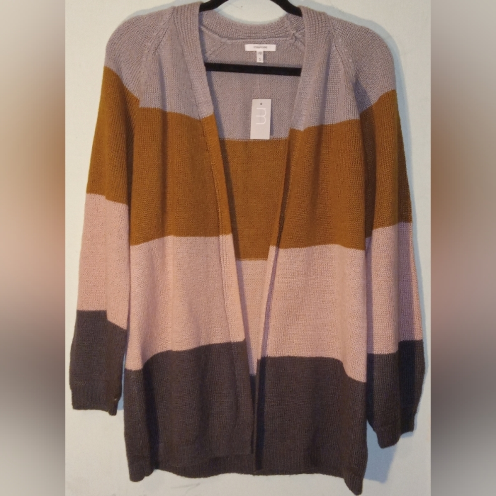 Colorblock Open Front Cardigan - Picture 2 of 4